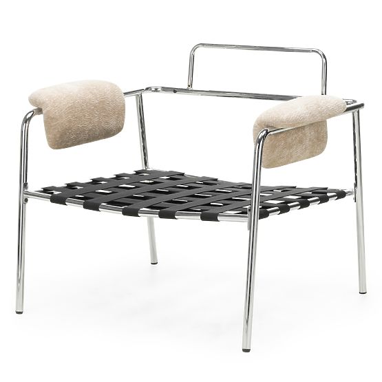 Poltrona Relax Inverno beige, cromata