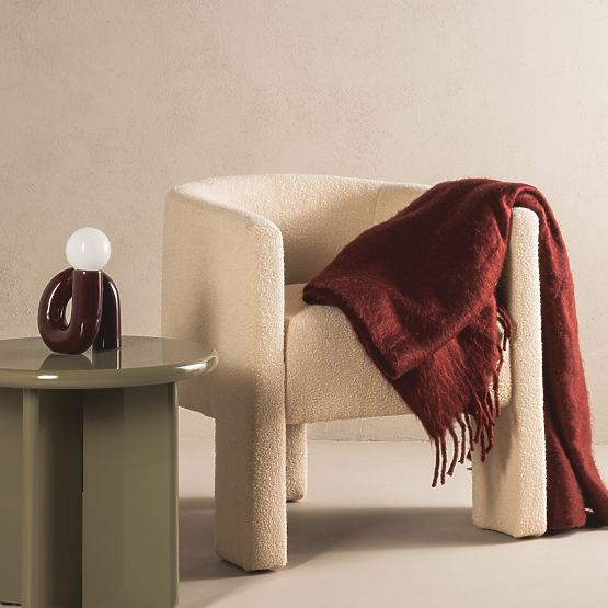 Poltrona Relax Lorraine, beige, bouclé