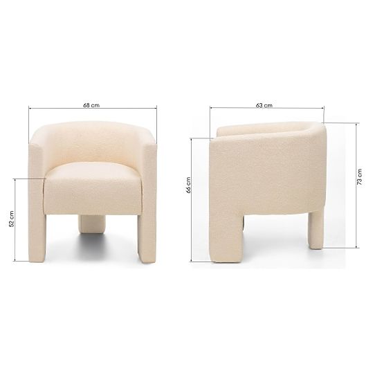 Poltrona Relax Lorraine, beige, bouclé