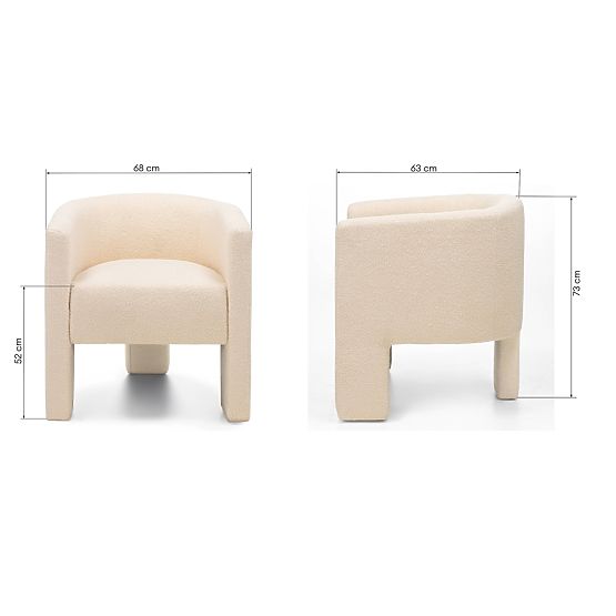 Poltrona Relax Lorraine, beige, bouclé