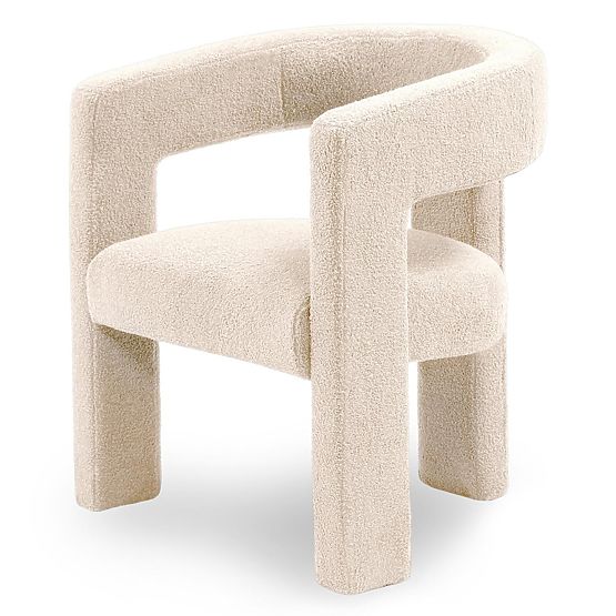 Poltrona Relax Lory, bouclé, beige