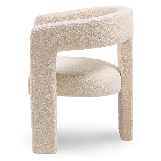 Poltrona Relax Lory, bouclé, beige