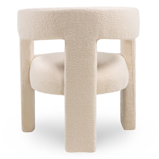 Poltrona Relax Lory, bouclé, beige