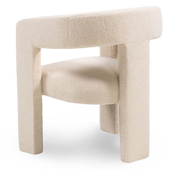 Poltrona Relax Lory, bouclé, beige