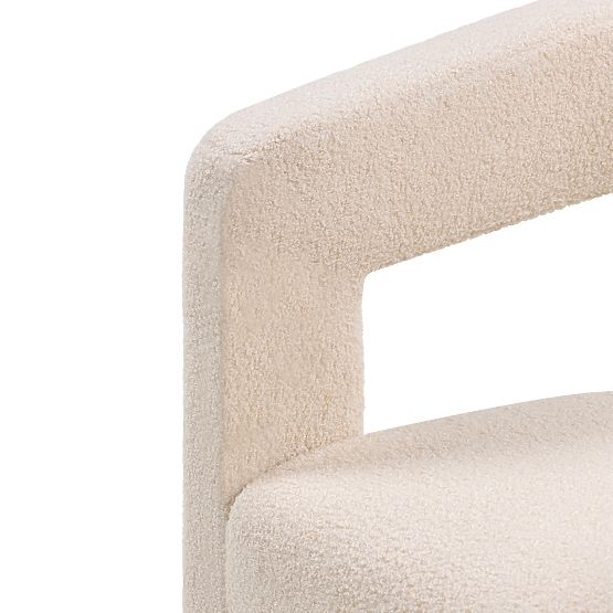 Poltrona Relax Lory, bouclé, beige