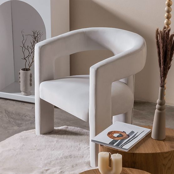 Poltrona Relax Lory, velluto, beige chiaro