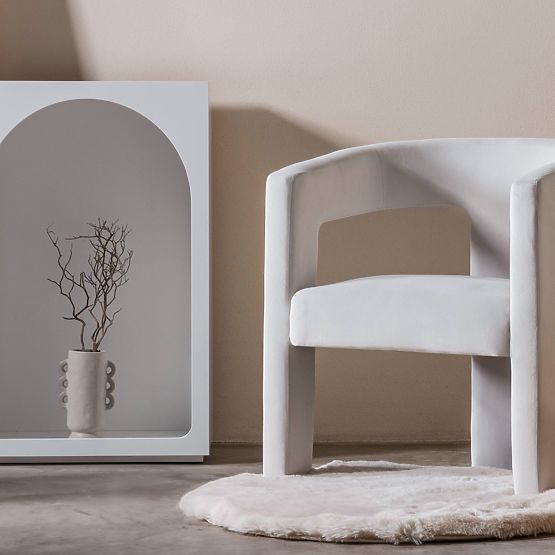 Poltrona Relax Lory, velluto, beige chiaro