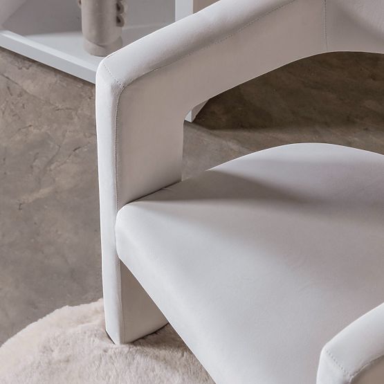 Poltrona Relax Lory, velluto, beige chiaro