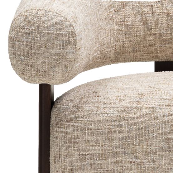 Poltrona Relax Maribel beige-grigio/noce, forma arrotondata