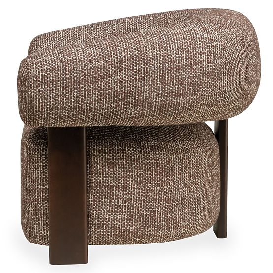 Poltrona Relax Maribel marrone-crema/noce, forme arrotondate