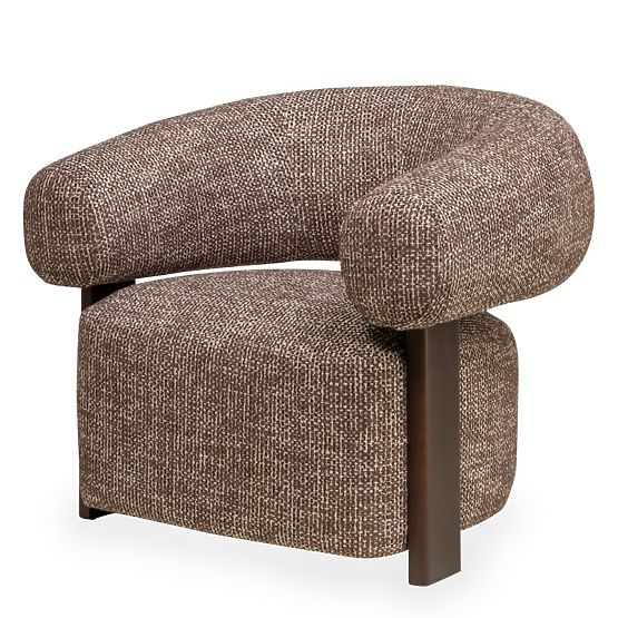 Poltrona Relax Maribel marrone-crema/noce, forme arrotondate