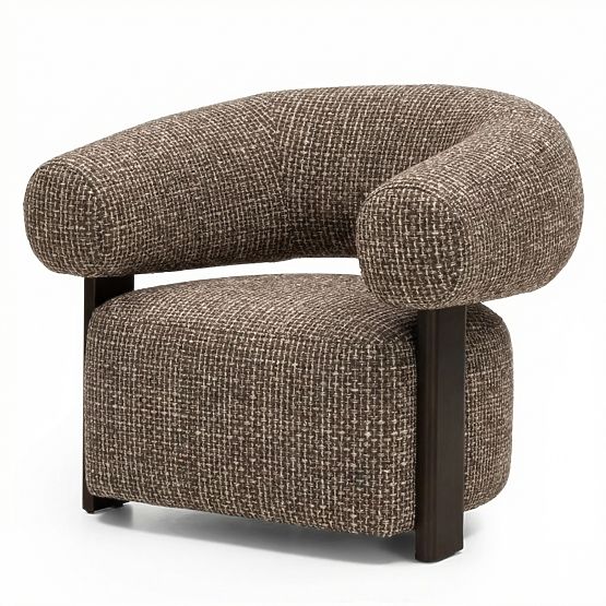 Poltrona Relax Maribel marrone-crema/noce, forme arrotondate