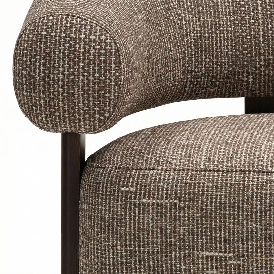 Poltrona Relax Maribel marrone-crema/noce, forme arrotondate