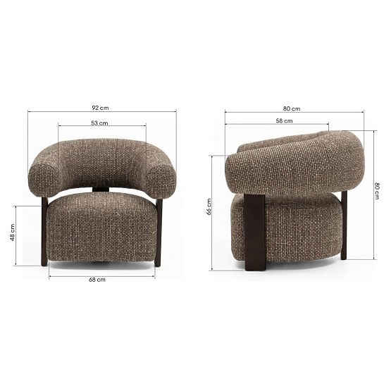 Poltrona Relax Maribel marrone-crema/noce, forme arrotondate