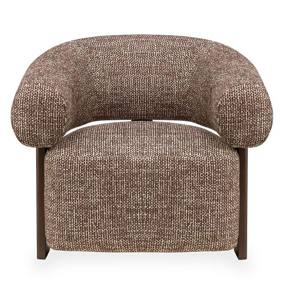 Poltrona Relax Maribel marrone-crema/noce, forme arrotondate
