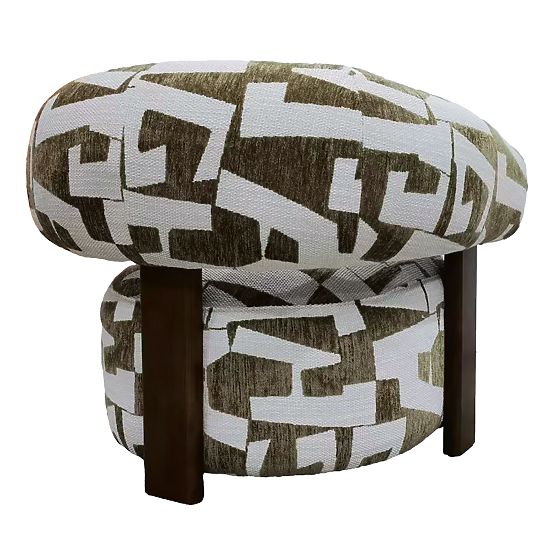 Poltrona Relax Maribel oliva-crema/noce, forme arrotondate