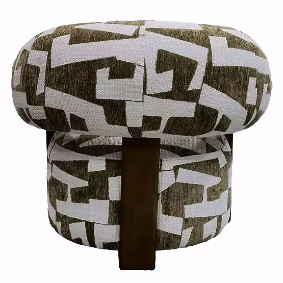 Poltrona Relax Maribel oliva-crema/noce, forme arrotondate