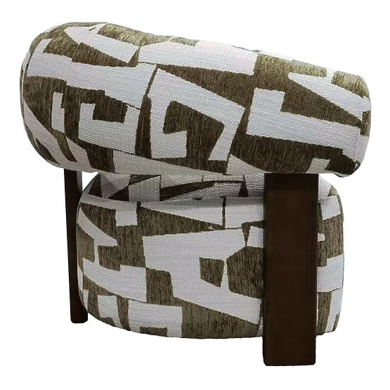 Poltrona Relax Maribel oliva-crema/noce, forme arrotondate