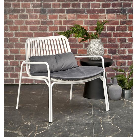 Poltrona relax MELBY, struttura - bianca, rivestimento - grigio (2p=6ks)