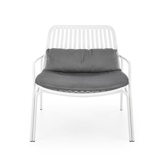 Poltrona relax MELBY, struttura - bianca, rivestimento - grigio (2p=6ks)