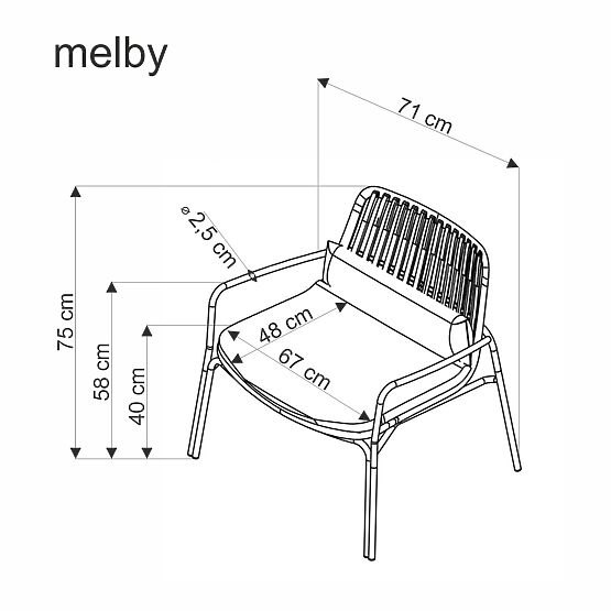 Poltrona relax MELBY, struttura - bianca, rivestimento - grigio (2p=6ks)
