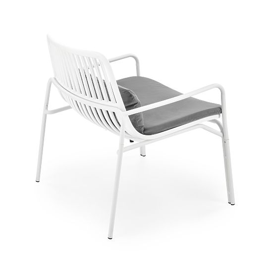 Poltrona relax MELBY, struttura - bianca, rivestimento - grigio (2p=6ks)