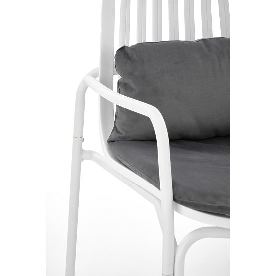 Poltrona relax MELBY, struttura - bianca, rivestimento - grigio (2p=6ks)