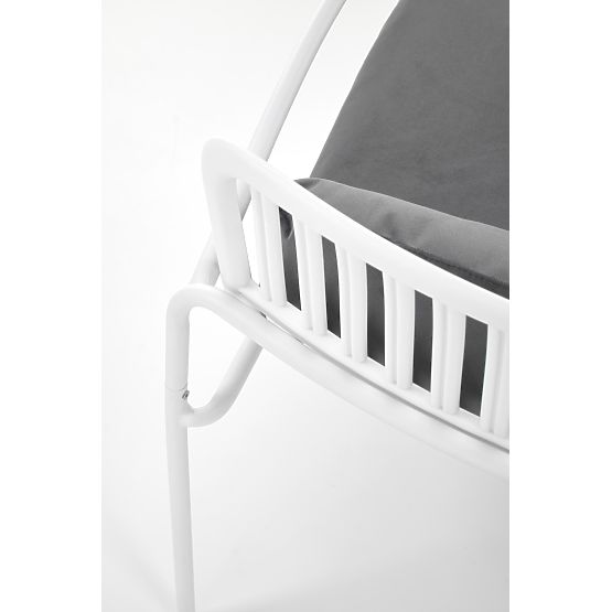 Poltrona relax MELBY, struttura - bianca, rivestimento - grigio (2p=6ks)