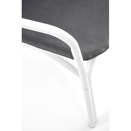 Poltrona relax MELBY, struttura - bianca, rivestimento - grigio (2p=6ks)