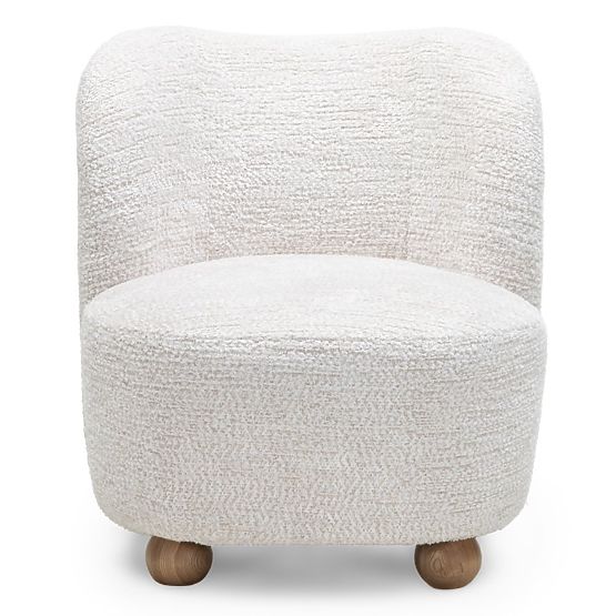 Poltrona Relax Monroe beige/naturale, forme arrotondate, gambe a sfera