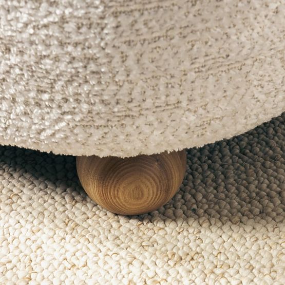Poltrona Relax Monroe beige/naturale, forme arrotondate, gambe a sfera