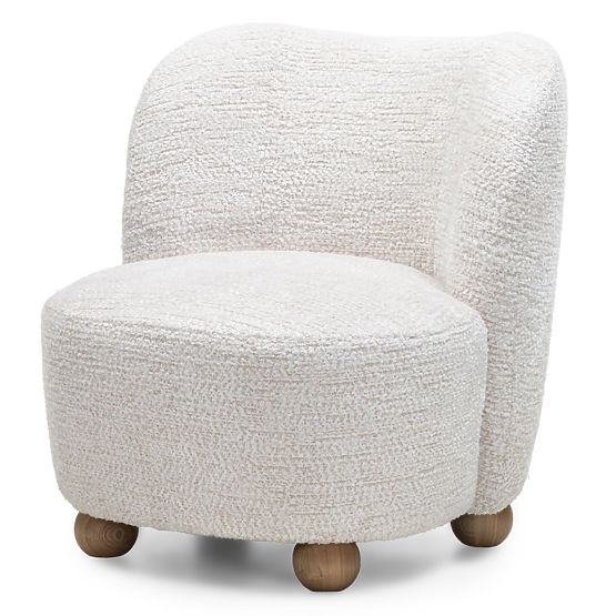 Poltrona Relax Monroe beige/naturale, forme arrotondate, gambe a sfera