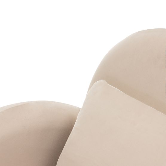 Poltrona Relax Rainbow beige chiaro, velluto, arrotondata
