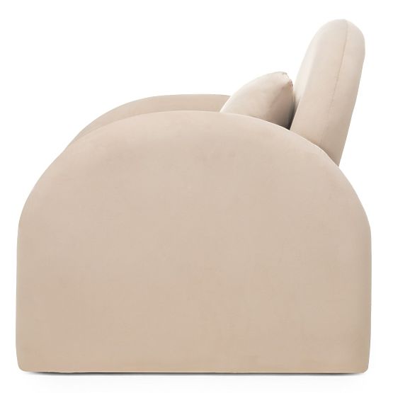 Poltrona Relax Rainbow beige chiaro, velluto, arrotondata