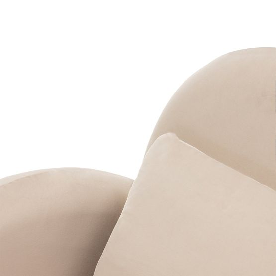 Poltrona Relax Rainbow beige chiaro, velluto, arrotondata