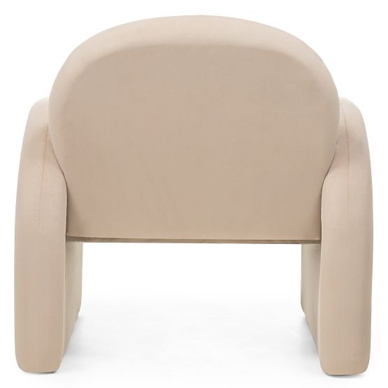 Poltrona Relax Rainbow beige chiaro, velluto, arrotondata