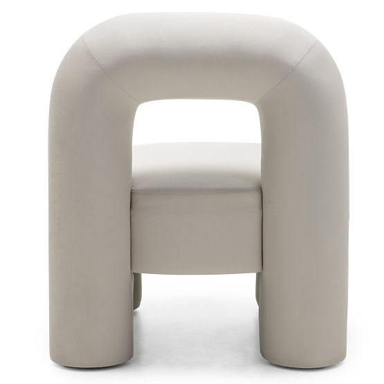 Poltrona Relax Vasto, crema, velluto, forme arrotondate