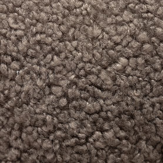 Poltrona relax Venezia cappuccino con base girevole, boucle, forme arrotondate