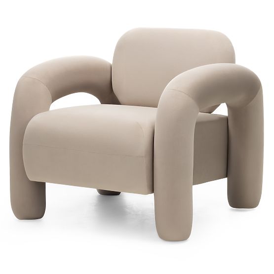 Poltrona Relax Vico, beige chiaro, velluto