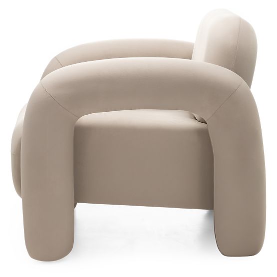 Poltrona Relax Vico, beige chiaro, velluto
