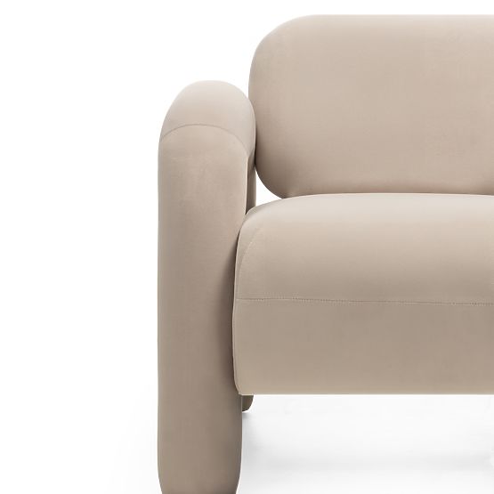 Poltrona Relax Vico, beige chiaro, velluto