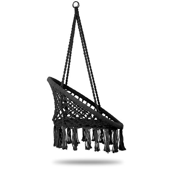 Poltrona sospesa boho altalena da giardino nera MultiGarden