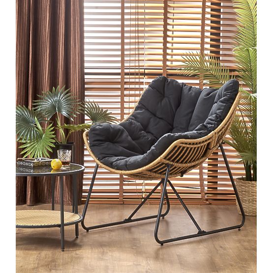Poltrona WHISPER - nera / naturale