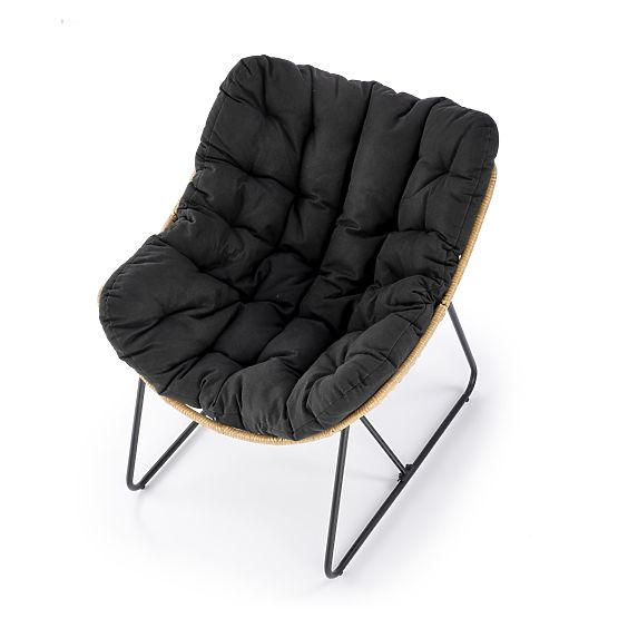Poltrona WHISPER - nera / naturale