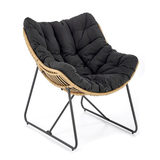 Poltrona WHISPER - nera / naturale
