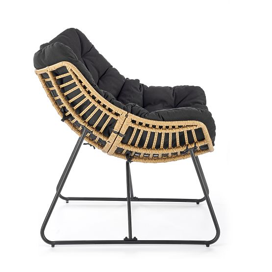 Poltrona WHISPER - nera / naturale