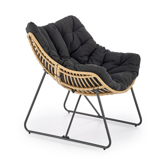 Poltrona WHISPER - nera / naturale