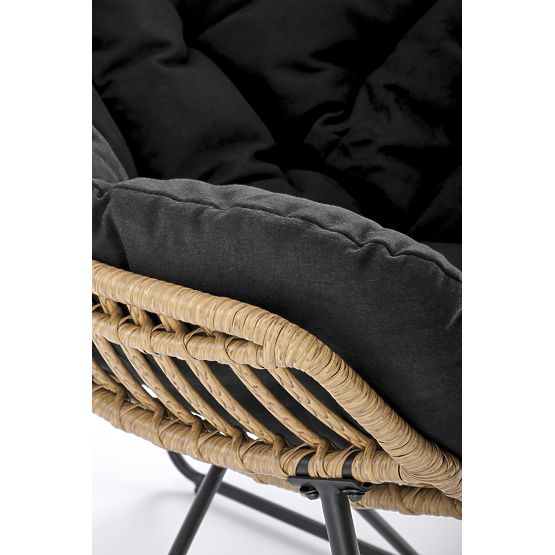 Poltrona WHISPER - nera / naturale