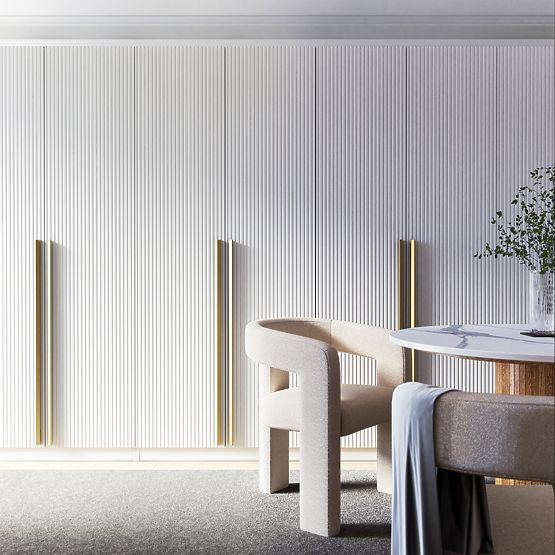 Porta per armadio Neroli, 45,6 cm, scanalature semplici, bianco