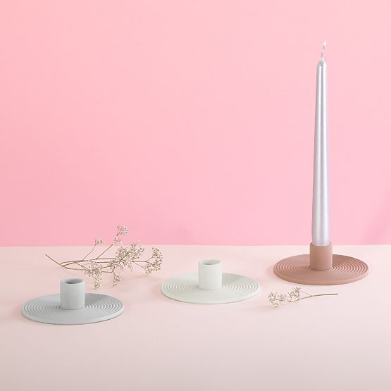 Portacandele MORAB colore rosa cipria stile boho per interni ameliahome